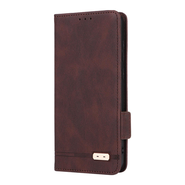 For Samsung Galaxy A05 Magnetic Clasp Leatherette Phone Case(Brown)