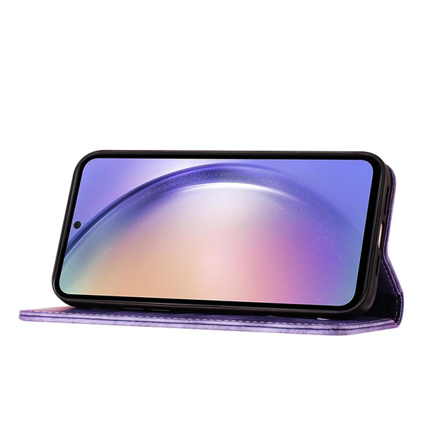 For Google Pixel 6 Pro Butterfly Cat Embossing Flip Leatherette Phone Case(Purple)
