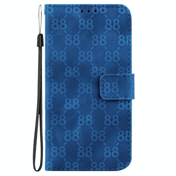 For Samsung Galaxy M34 5G/F34 5G Double 8-shaped Embossed Leatherette Phone Case(Blue)