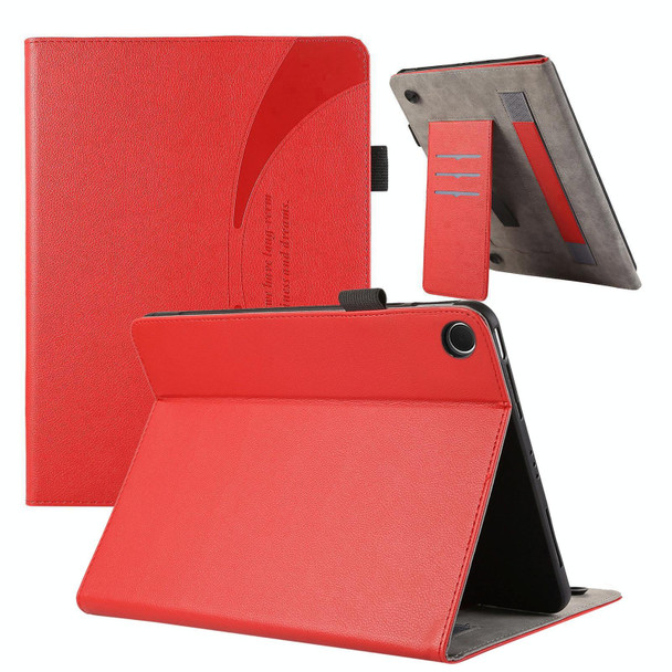 For Realme Pad 10.4 Litchi Texture Leatherette Sucker Tablet Case(Red)