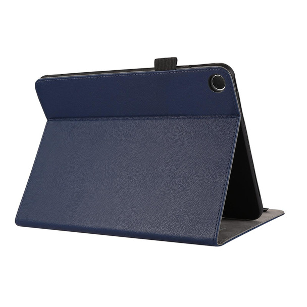 For OPPO Pad Air Litchi Texture Leatherette Sucker Tablet Case(Dark Blue)