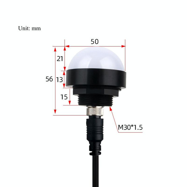 24V Safety Three-Color Warning Light Alarm LED Hemispherical Waterproof Indicator(Style 1)