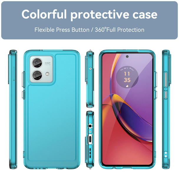 For Motorola Moto G84 Candy Series TPU Phone Case(Transparent Blue)