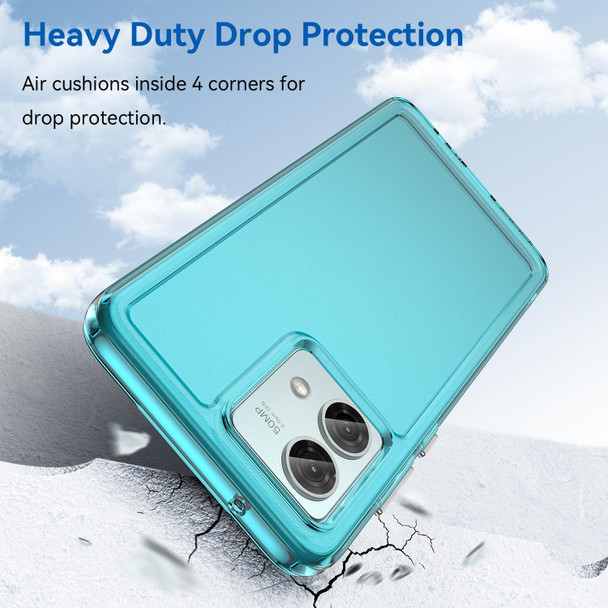 For Motorola Moto G84 Candy Series TPU Phone Case(Transparent Blue)