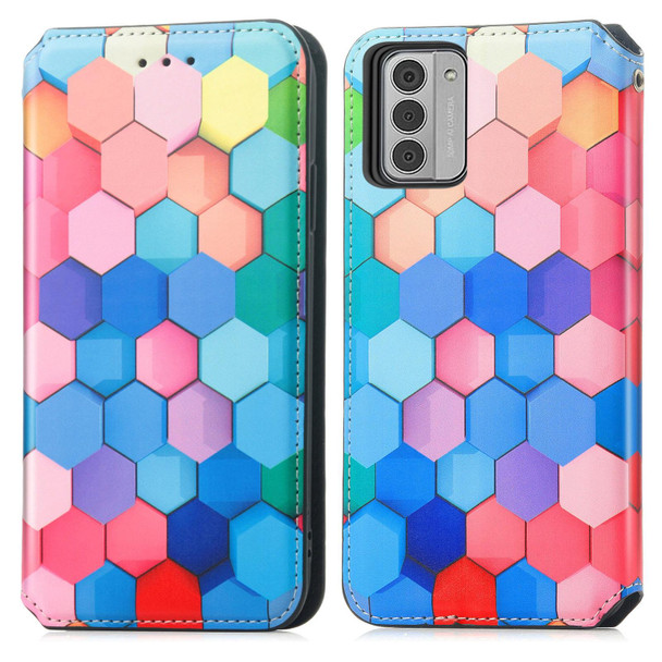 For Nokia G42 CaseNeo Colorful Magnetic Leatherette Phone Case(Colored Squares)