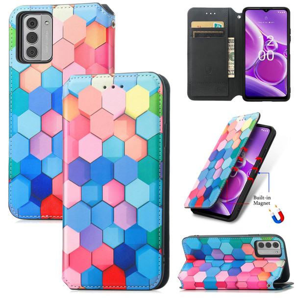 For Nokia G42 CaseNeo Colorful Magnetic Leatherette Phone Case(Colored Squares)