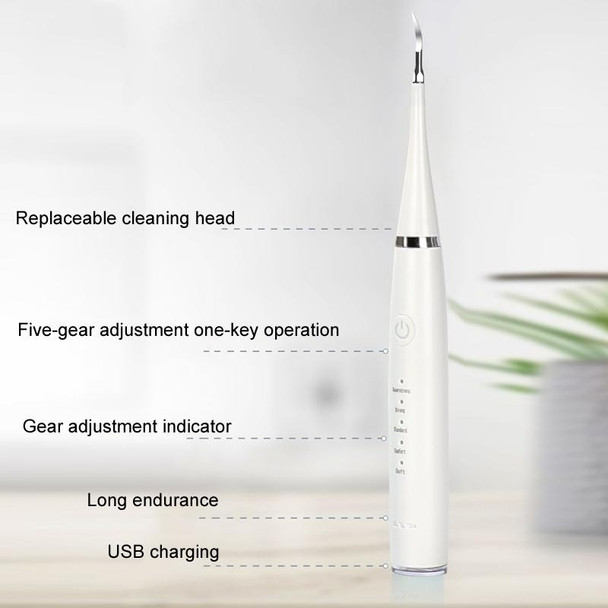 6 In 1 Electric Dental Scaler Calculus Removal Teeth Cleaning Set, Color: White Basic