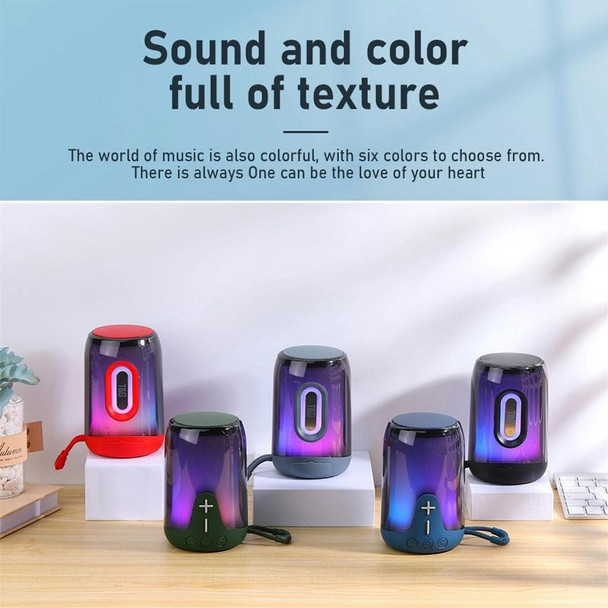 T&G TG-652 Portable RGB Light Transparent Bluetooth Speaker(Blue)