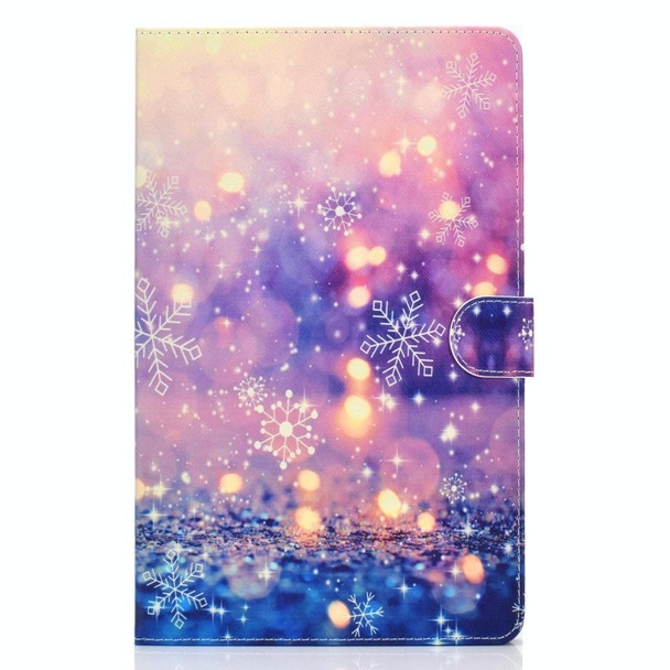 For Samsung Galaxy Tab A 10.5 T590/T595 Colored Drawing Pattern Horizontal Flip PU Leatherette Case with Holder & Card Slot(Purple Quicksand)