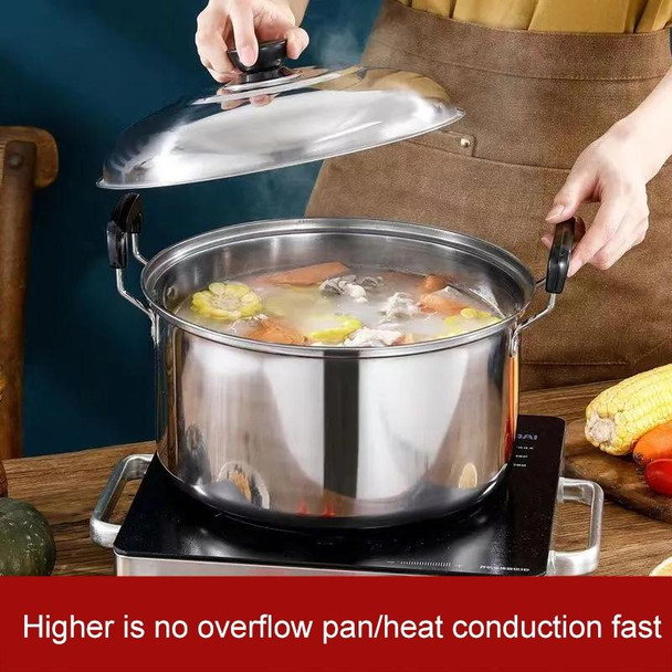 Single Layer 26cm Stainless Steel Thickened Soup Pot Small Stew Pot Induction Gas Stove Universal Pots