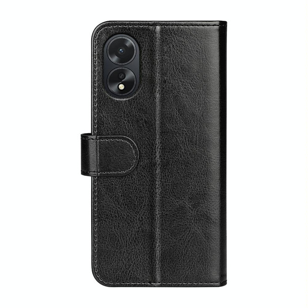 For OPPO A38 R64 Texture Horizontal Flip Leatherette Phone Case(Black)