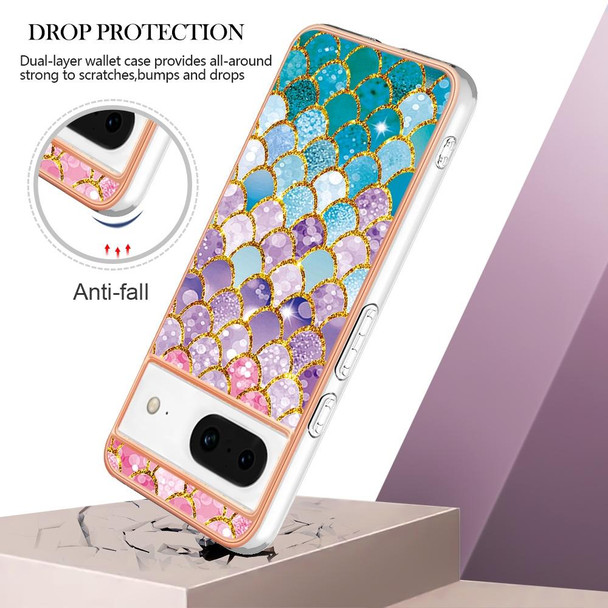 For Google Pixel 8 Electroplating IMD TPU Phone Case(Colorful Scales)