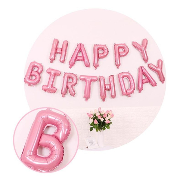 2 PCS 16 Inch Happy Birthday Letter Aluminum Film Balloon Birthday Party Decoration Specification(US Version Golden)