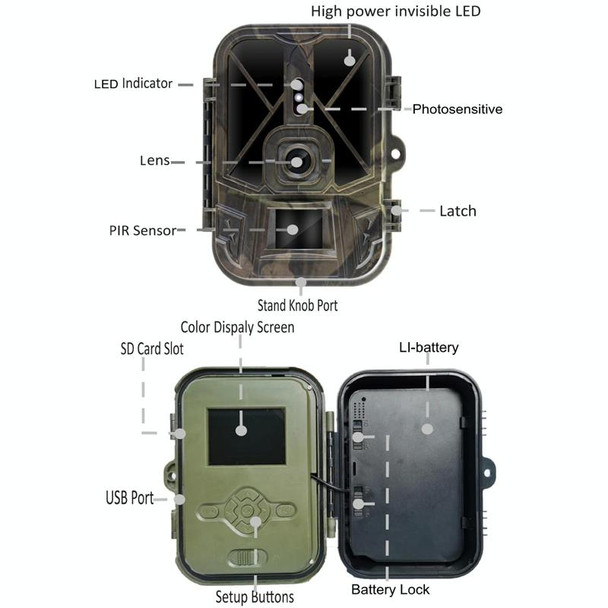 HC-940A-Li 50MP+4K Outdoor Rain Fog Prevention Infrared Tracking Hunting Camera With EU Plug Adapter