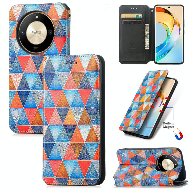 For Honor X50 CaseNeo Colorful Magnetic Leatherette Phone Case(Rhombus Mandala)