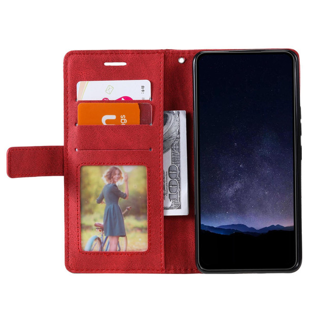 For OPPO A1 5G Skin Feel Splicing Leatherette Phone Case(Red)