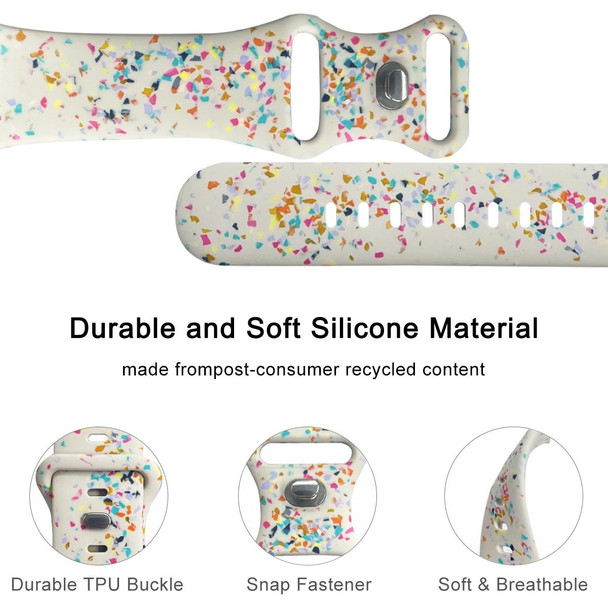 For Apple Watch Serie 8 41mm Floral Silicone Watch Band(Starlight)