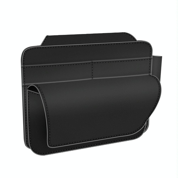 3073 Napa Texture Leatherette Car Removable Glasses Storage Bag(Black)