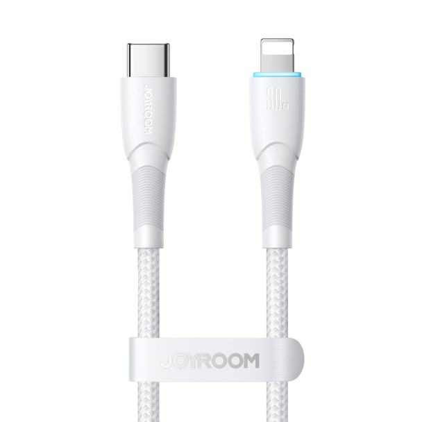 JOYROOM SA32-CL3 Starry Series 30W USB-C / Type-C to 8 Pin Fast Charging Data Cable, Length:1m(White)