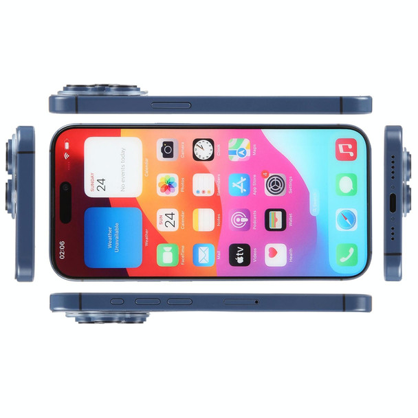 For iPhone 15 Pro Color Screen Non-Working Fake Dummy Display Model (Blue)