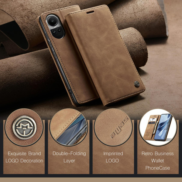 For OPPO Reno10 5G GlobalReno10 Pro Global CaseMe 013 Multifunctional Horizontal Flip Leatherette Phone Case(Brown)