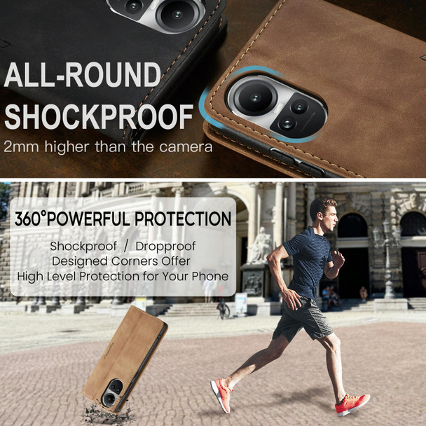 For OPPO Reno10 5G GlobalReno10 Pro Global CaseMe 013 Multifunctional Horizontal Flip Leatherette Phone Case(Brown)