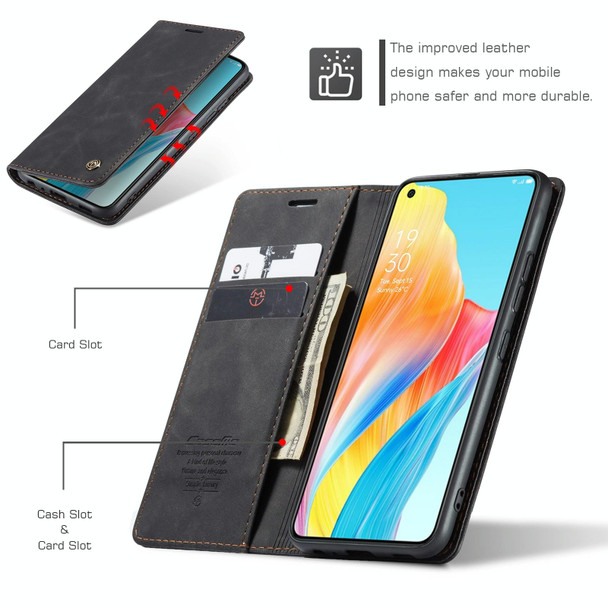 For OPPO A78 4G CaseMe 013 Multifunctional Horizontal Flip Leatherette Phone Case(Black)