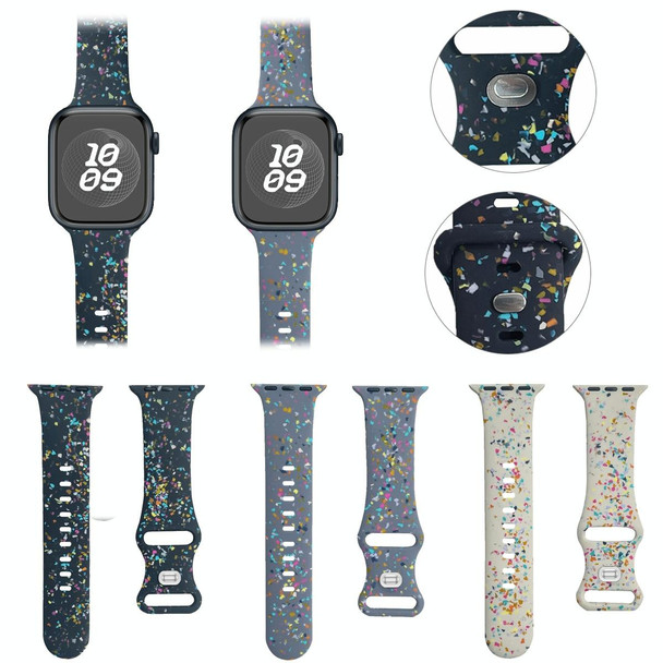 For Apple Watch SE 2023 40mm Floral Silicone Watch Band(Starlight)