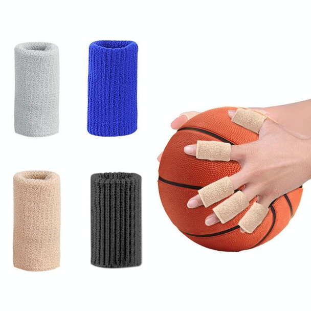 10pcs/set Basketball Riding Finger Sleeves Finger Joint Stretch Knit Sports Protectors, Color: Black
