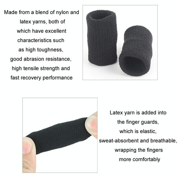 10pcs/set Basketball Riding Finger Sleeves Finger Joint Stretch Knit Sports Protectors, Color: Black