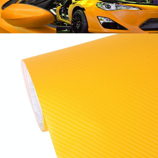 1.52m  0.5m 4D Deep Blue Gloss Carbon Fiber Vinyl Wrap Car Sticker Decal Bubble Free Air Release(Yellow)