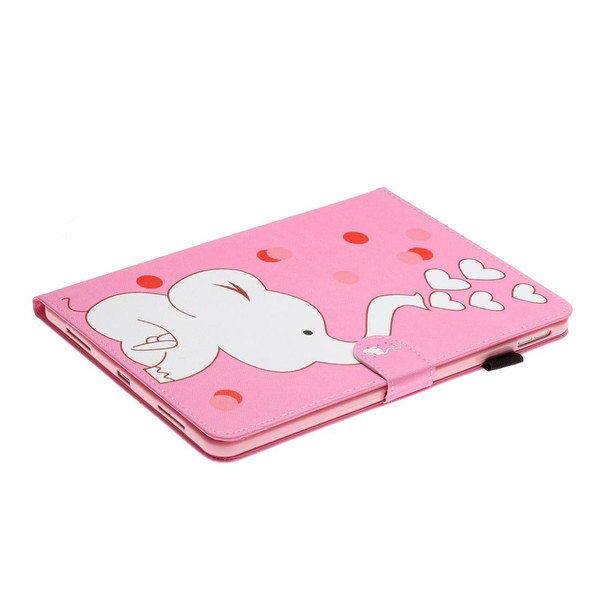 For iPad Pro 11 inch (2020) Colored Drawing Pattern Horizontal Flip PU Leatherette Tablet Case with Holder & Card Slot & Sleep / Wake-up Function(Loving Elephant)