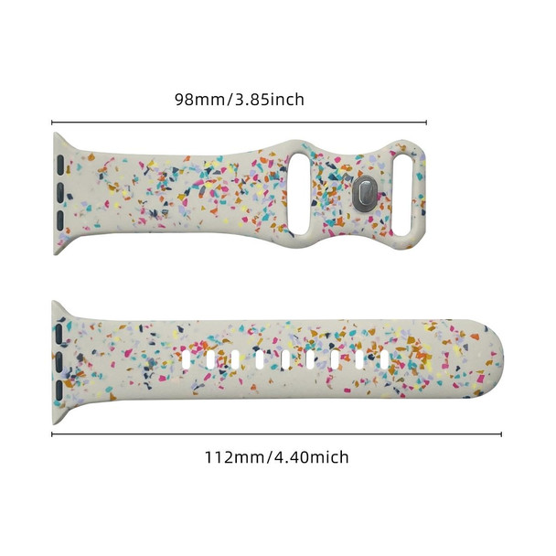 For Apple Watch Serie 5 44mm Floral Silicone Watch Band(Starlight)