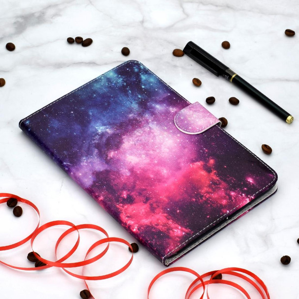 Colored Pattern Drawing Horizontal Flip PU Leatherette Case with Three-folding Holder & Sleep / Wake-up Functionfor for iPad 5 / 6 / 8(Starry sky)