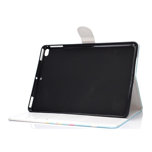 Colored Pattern Drawing Horizontal Flip PU Leatherette Case with Three-folding Holder & Sleep / Wake-up Function for iPad 5 / 6 / 8(Totem elephant)