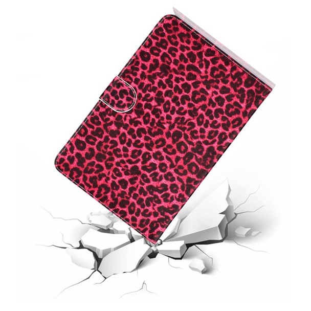 Colored Pattern Drawing Horizontal Flip PU Leatherette Case with Three-folding Holder & Sleep / Wake-up Function for Mini 1 / 2 / 3 / 4(Red leopard grain)