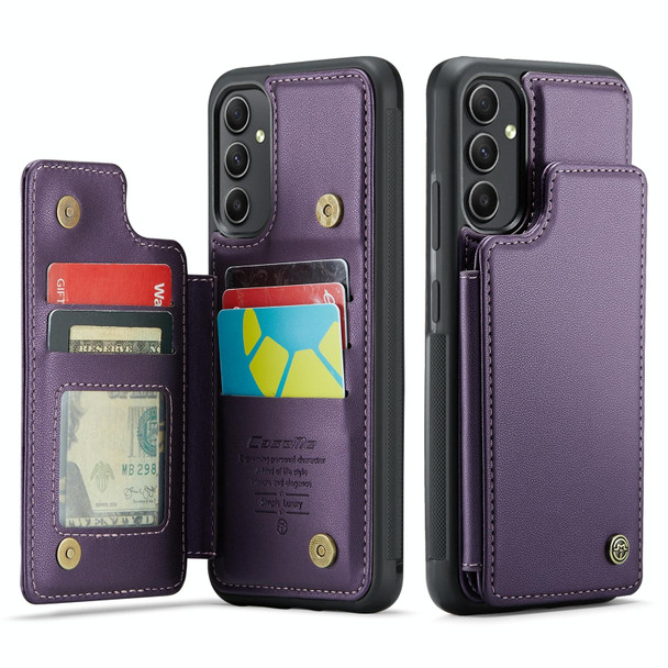 For Samsung Galaxy A54 5G CaseMe C22 Card Slots Holder RFID Anti-theft Phone Case(Purple)