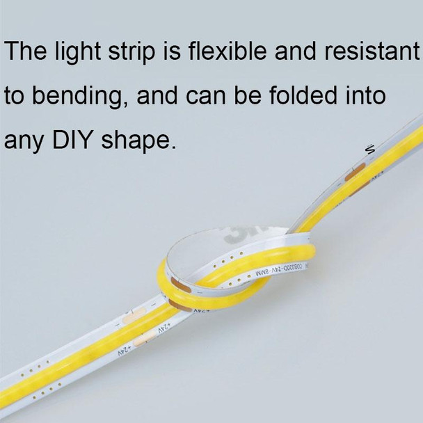 1m 24V 320 Beads 12W 8mm Wide COB Adhesive Decorative LED Light Strip, Style: Green(Color Monochromatic)