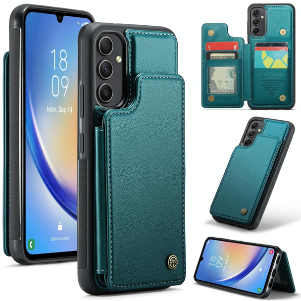 For Samsung Galaxy A54 5G CaseMe C22 Card Slots Holder RFID Anti-theft Phone Case(Blue Green)