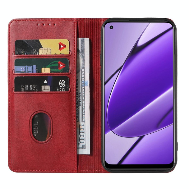 For Realme 11 4G Global Magnetic Closure Leatherette Phone Case(Red)