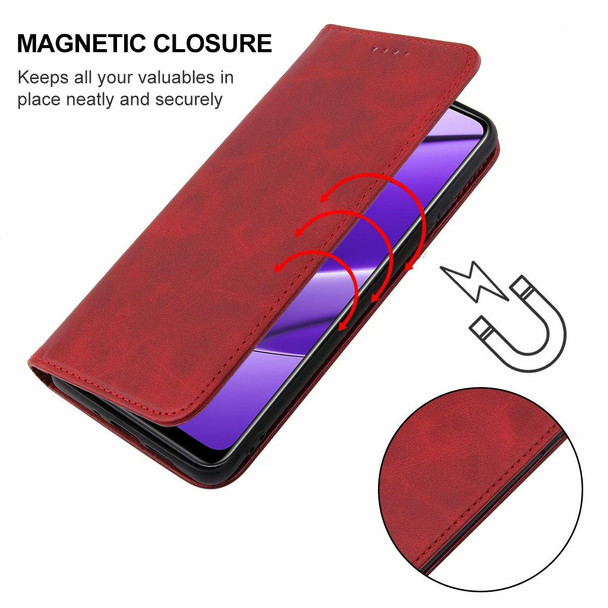 For Realme 11 4G Global Magnetic Closure Leatherette Phone Case(Red)