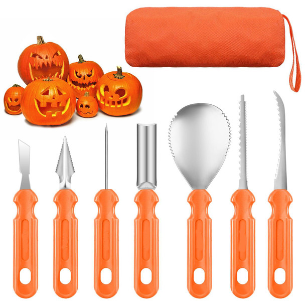 7-in-1  Halloween Pumpkin Carving Set DIY Halloween Decoration With Carry Bag