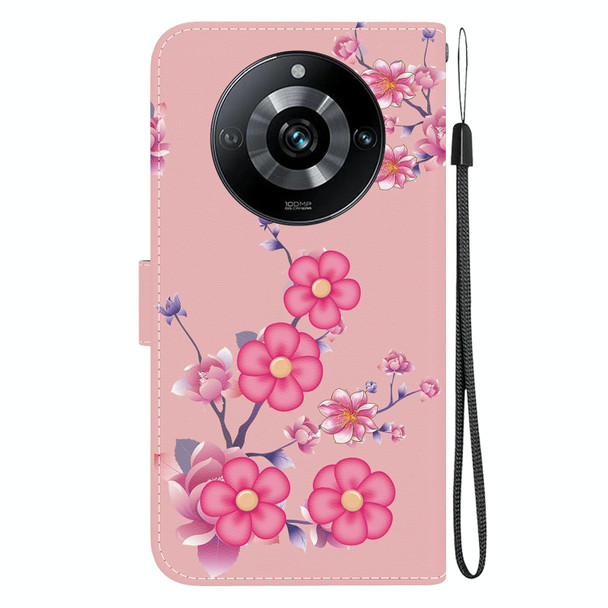 For Realme 11 Pro 5G / 11 Pro+ Crystal Texture Colored Drawing Leatherette Phone Case(Cherry Blossoms)