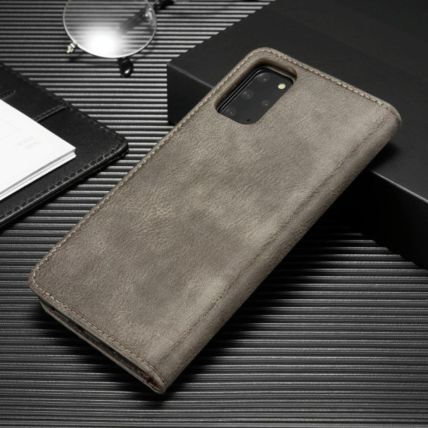 For Galaxy S20+ DG.MING Crazy Horse Texture Flip Detachable Magnetic Leatherette Case with Holder & Card Slots & Wallet(Grey)