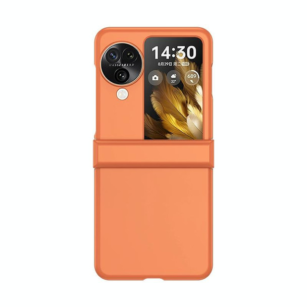 For OPPO Find N3 Flip Three-stage Skin Feel PC Phone Case with Hinge(Orange)