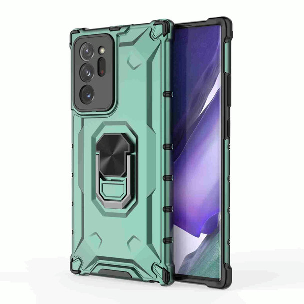 For Samsung Galaxy Note20 Ultra Ice Armor Series Ring Holder Phone Case(Green)