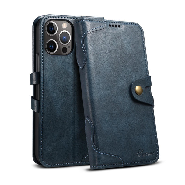 Calf Texture Buckle Horizontal Flip Leatherette Case with Holder & Card Slots & Wallet - iPhone 12 / 12 Pro(Blue)