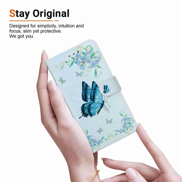 For Tecno Camon 20 Premier 5G Crystal Texture Colored Drawing Leatherette Phone Case(Blue Pansies)