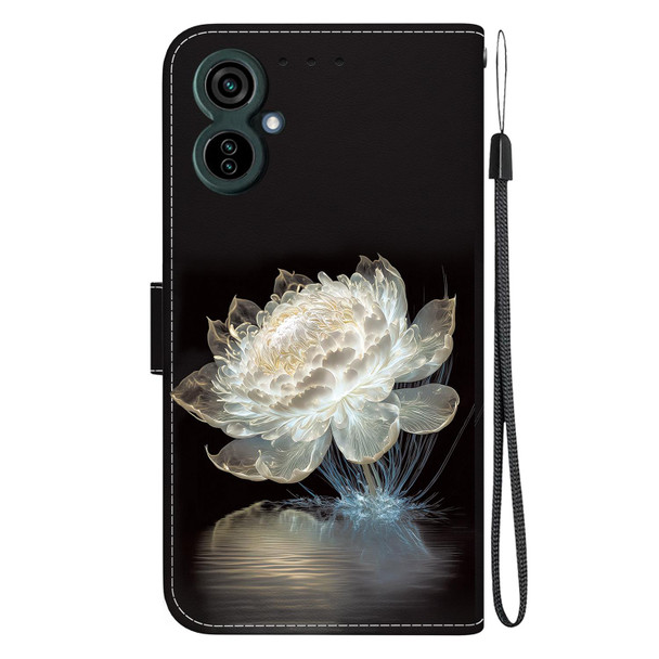 For Tecno Camon 19 Neo Crystal Texture Colored Drawing Leatherette Phone Case(Crystal Peony)