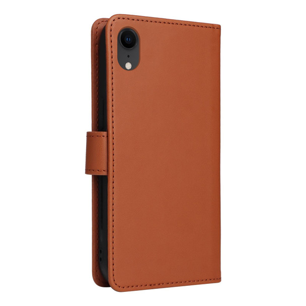 For iPhone XR BETOPNICE BN-005 2 in 1 Detachable Imitate Genuine Leatherette Phone Case(Brown)